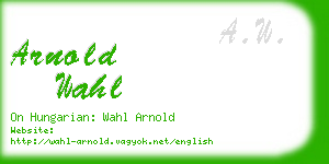 arnold wahl business card
